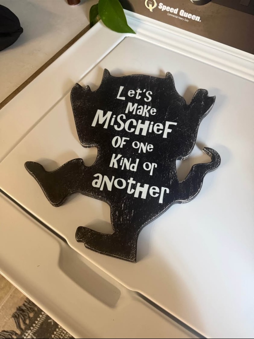 Black 'Let's Make Mischief' Decorative Wall Plaque